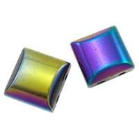 Magnetische Perlen, Non- magnetische Hämatit, Quadrat, farbenfroh, Grade A, 10x10x6mm, Bohrung:ca. 1mm, verkauft von PC