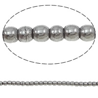 Perles hématite magnétique, Rond, Placage de couleur argentée, styles différents pour le choix, grade A, 3mm pouce Vendu par brin