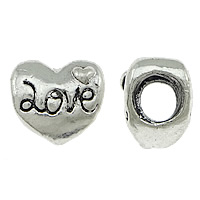 Zinc Alloy European Beads, Heart, plated, without troll, nickel, lead & cadmium free Approx 4mm 