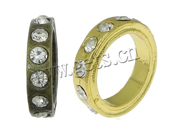 Donut Rhinestone Spacer , with Zinc Alloy, Flat Round, plated, more colors for choice, nickel, lead & cadmium free, 19x19x4mm, Hole:Approx 13mm, Sold By PC