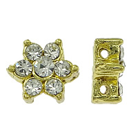 Rhinestone Spacer Bar, with Zinc Alloy, Flower, plated nickel free Approx 1mm 
