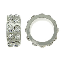 Donut Rhinestone Spacer , with Zinc Alloy, Flat Round, plated, with Mideast rhinestone nickel, lead & cadmium free Approx 11mm 
