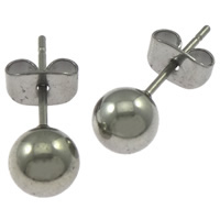 Stainless Steel Stud Earring, Round, original color 