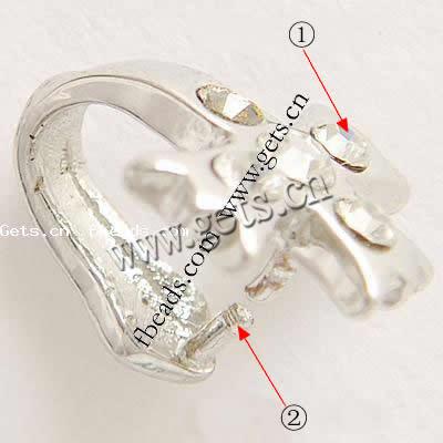 Zinc Alloy Pinch Bail, with Rhinestone, Cross, more colors for choice, lead free, 13x10mm, Sold By PC