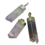 Pendentifs quartz naturel, Cristal naturel, avec laiton, dorure, protéger l'environnement, sans nickel, plomb et cadmium Environ Vendu par PC