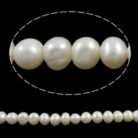 Perle comme Pommes de terre perles d'eau douce, perle d'eau douce cultivée, pomme de terre, naturel, multiple tailles pour le choix, plus de couleurs à choisir, grade A, 4-5mm Environ 0.8mm Vendu par brin