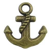 Zinc Alloy Ship Wheel & Anchor Pendant, plated lead free 