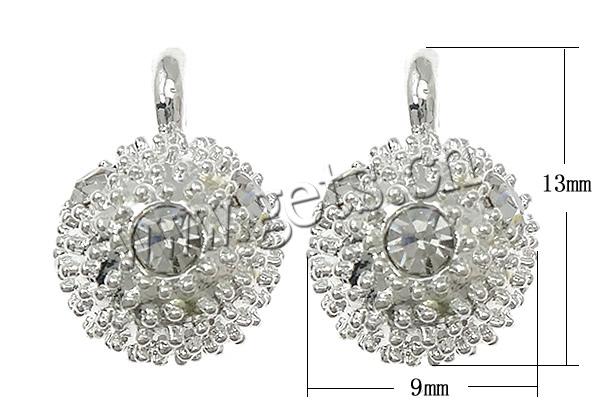 Zinc Alloy Rhinestone Pendants, Round, plated, with rhinestone, more colors for choice, nickel, lead & cadmium free, 9x13mm, Hole:Approx 2mm, Sold By PC