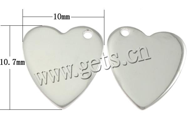 Etiqueta de plata de rey, plata de ley 925, Corazón, chapado, más colores para la opción, 10.7x10x0.8mm, Vendido por UD