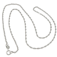 Collar de cadena de plata esterlina, plata de ley 925, chapado, más colores para la opción, 1.5mm, longitud:18 Inch, Vendido por Sarta