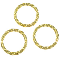 Saw Cut Brass Closed Jump Ring, Donut, gold color plated Approx 7mm 