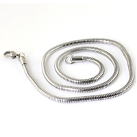 acero inoxidable Collar de cadena, cadena de la serpiente, color original, 4.2mm, longitud:aproximado 20 Inch, Vendido por Sarta