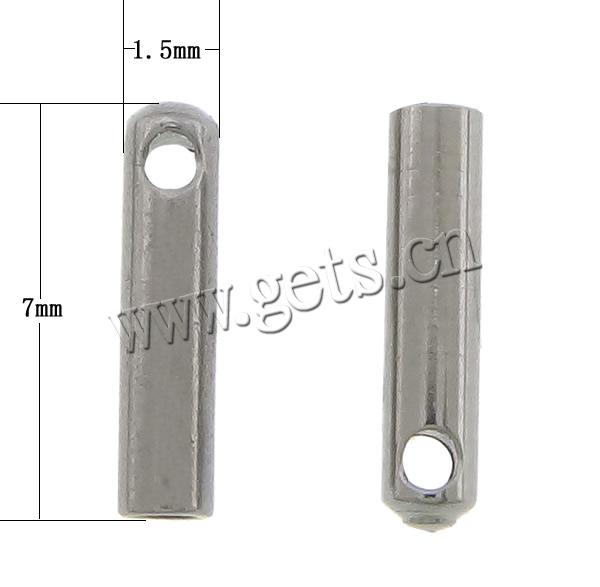 Stainless Steel End Caps, 1.5x7mm, Hole:Approx 0.8mm, 0.5mm, Sold By PC