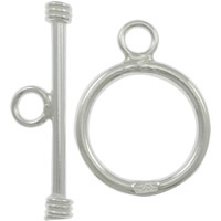 Sterling Silver Toggle Clasp, 925 Sterling Silver, Round, plated, smooth & single-strand 29mm,19mm Approx 3mm 
