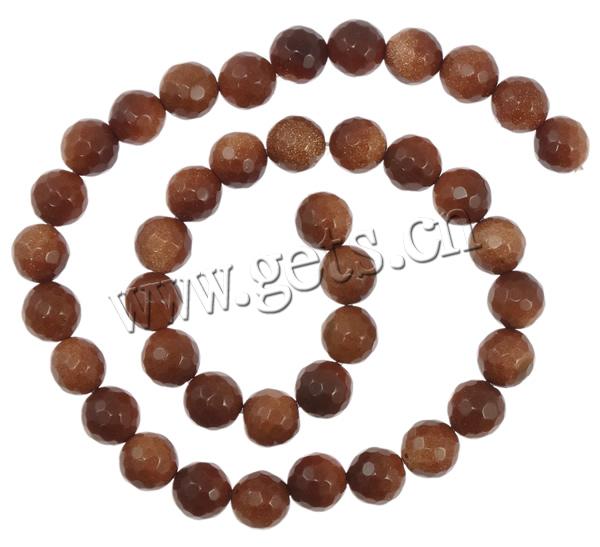 Goldstone Beads, Round, more sizes for choice & handmade faceted, Hole:Approx 1-1.5mm, Length:Approx 14.5 Inch, Sold By Strand