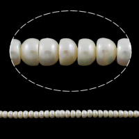 Perlas Botón Freshwater , Perlas cultivadas de agua dulce, natural, amarilla de crema, 7-8mm, agujero:aproximado 0.8mm, longitud:15 Inch, Vendido por Sarta