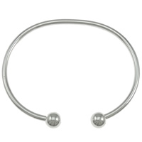 Brass Ball End Cuff Bangle, plated 3mm, 8mm, Inner Approx Approx 7 Inch 