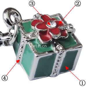 Zinc Alloy Christmas Pendants, Cube, plated, more colors for choice, 12mm, Hole:Approx 2mm, Sold By PC