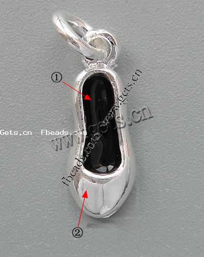 Zinc Alloy Shoes Pendants, with enamel, more colors for choice, 16x7x3.5mm, Hole:Approx 4mm, Sold By PC