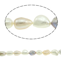 Perles nacres baroques de culture d'eau douce , perle d'eau douce cultivée, naturel, multicolore, grade AAA, 11-12mm Environ 0.8mm Environ 15.5 pouce, Vendu par brin
