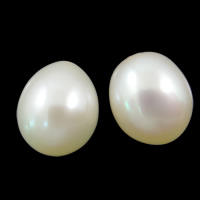 Perles nacres de culture d'eau douce demi percées , perle d'eau douce cultivée, larme, naturel, semi-foré, plus de couleurs à choisir, 8-9mm Environ 0.8mm, Vendu par paire