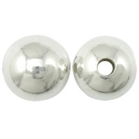 Nahtlose Sterling Silber Perlen, 925 Sterling Silber, rund, plattiert, keine, 10mm, Bohrung:ca. 2.5mm, verkauft von PC
