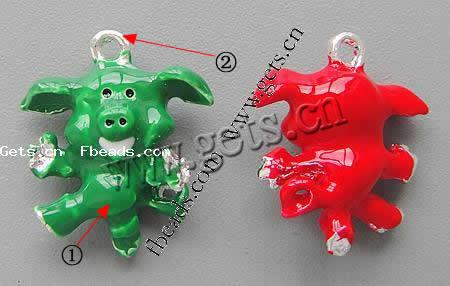 Zinc Alloy Enamel Pendants, Pig, plated, more colors for choice, 20x17x8mm, Hole:Approx 1.5mm, Sold By PC