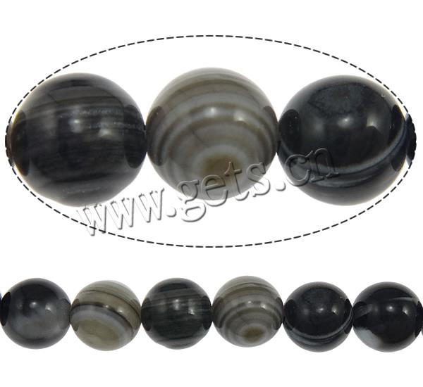 Natural Lace Agate Beads, Round, more sizes for choice, black, Grade A, Hole:Approx 1-1.5mm, Length:Approx 15.5 Inch, Sold By Strand