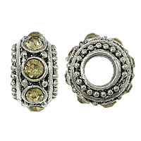 Rhinestone Zinc Alloy European Beads, Rondelle, plated, Customized & without troll nickel & cadmium free Approx 5mm 