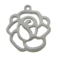 Stainless Steel Tag Charm, 304 Stainless Steel, Flower, plated, Customized & hollow Approx 1mm 