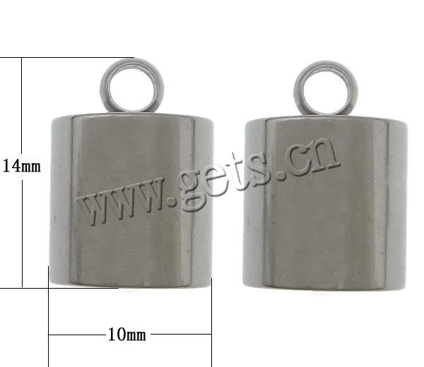 Stainless Steel End Caps, 304 Stainless Steel, plated, Customized, more colors for choice, 10x14x10mm, Hole:Approx 8mm, 3mm, Sold By PC