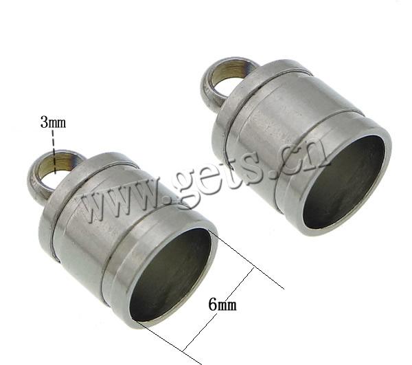 Stainless Steel End Caps, 304 Stainless Steel, plated, Customized, more colors for choice, 7x10mm, Hole:Approx 6mm, 3mm, Sold By PC