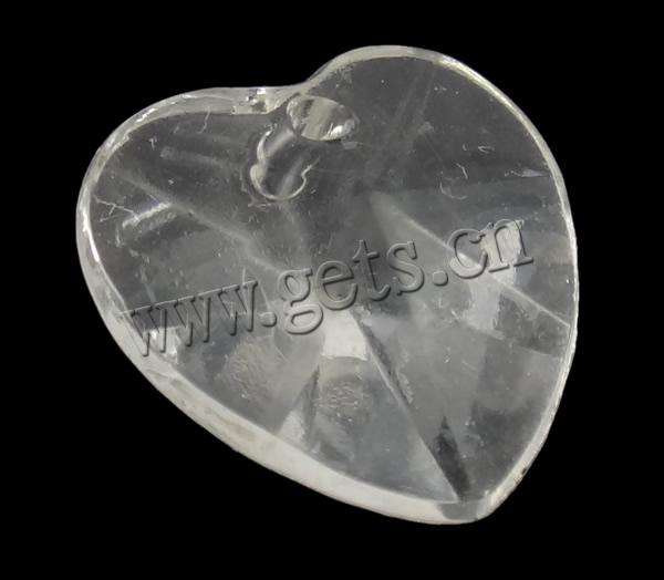Transparent Acrylic Pendants, Heart, faceted, more colors for choice, Sold By Bag