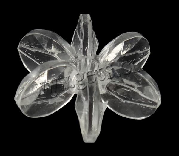 Perles acryliques transparentes, Acrylique, fleur, plus de couleurs à choisir, Vendu par sac