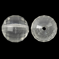 Transparente Acrylperlen, Acryl, rund, facettierte, keine, verkauft von Tasche