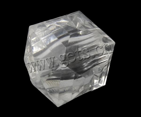 Transparent Acrylic Beads, Cube, faceted, more colors for choice, Sold By Bag