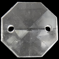 Transparent Acrylic Connector, Octagon, faceted & 1/1 loop 
