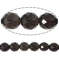 Natürliche Rauchquarz Perlen, rund, facettierte, 10mm, Länge:16 ZollInch, 40PCs/Strang, verkauft von Strang