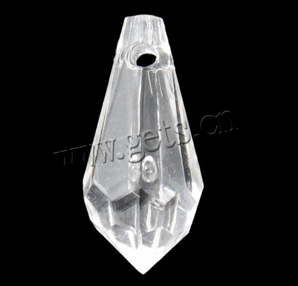 Transparent Acrylic Pendants, Icicle, faceted, more colors for choice, Sold By Bag