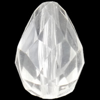Transparent Acrylic Beads, Teardrop, faceted Approx 