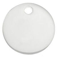 Sterling Silver Tag, 925 Sterling Silver, Flat Round, plated Approx 2mm 