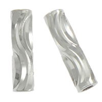Sterling Silver Tube Beads, 925 Sterling Silver, plated, textured Approx 1.5mm 