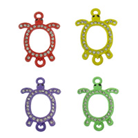Animal Zinc Alloy Connector, Turtle, stoving varnish, Customized & with rhinestone & 1/1 loop cadmium free Approx 3mm 