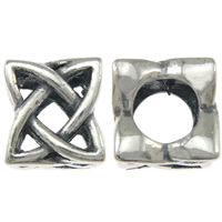 Sterling Silver European Beads, 925 Sterling Silver, Cube, plated, without troll & hollow Approx 5mm 