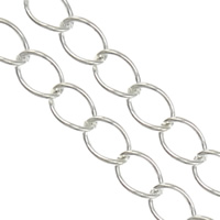 Стерлингового серебра ювелирные изделия цепь, Серебро 925 пробы, плакированный, Овальный цепь, Много цветов для выбора продается G