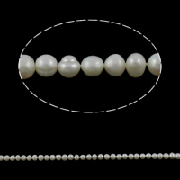Perle comme Pommes de terre perles d'eau douce, perle d'eau douce cultivée, pomme de terre, naturel, plus de couleurs à choisir, grade A, 5-6mm Environ 0.8mm Vendu par brin