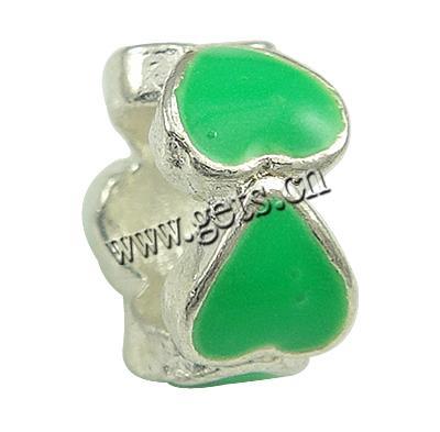 Enamel Zinc Alloy European Beads, Rondelle, plated, without troll & large hole, more colors for choice, 9x5mm, Hole:Approx 5.5mm, Sold By PC