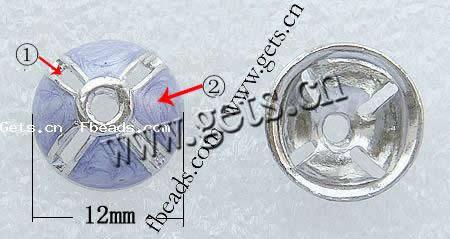 Zink Legierung Perlenkappen, Zinklegierung, rund, Emaille, keine, frei von Nickel, 12x12mm, Bohrung:ca. 2mm, verkauft von PC