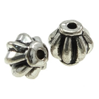 gewellte Perlen aus Zinklegierung, Rondell, plattiert, keine, 6x5.4mm, Bohrung:ca. 1.5mm, 2000PCs/Tasche, verkauft von Tasche