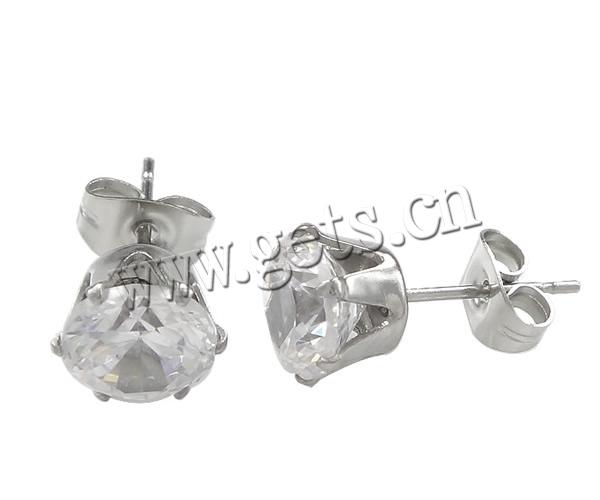 Stainless Steel Rhinestone Stud Earring, plated, different size for choice & with rhinestone, more colors for choice, Sold By Pair
